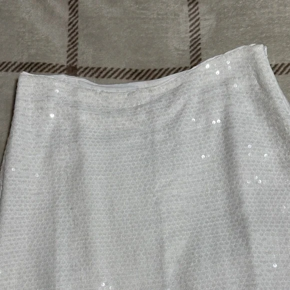 LOFT White Textured A-Line Skirt - Picture 5 of 5